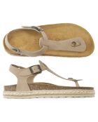 Sandales en Velours de Cuir Leon taupe