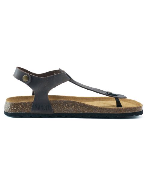 Sandales en Cuir Leon marron foncé