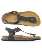 Sandales en Cuir Leon marron foncé