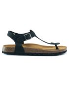 Sandales en Velours de Cuir Leon noires
