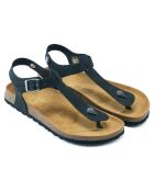 Sandales en Velours de Cuir Leon noires
