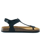 Sandales en Velours de Cuir Leon noires