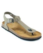 Sandales en Velours de Cuir Leon grises