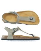 Sandales en Velours de Cuir Leon grises