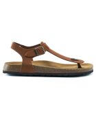 Sandales en Velours de Cuir Leon marron
