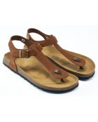 Sandales en Velours de Cuir Leon marron