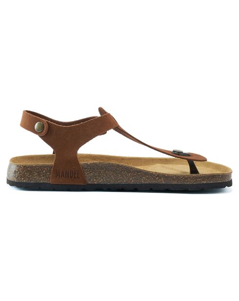 Bruine fluwelen leren sandalen Leon