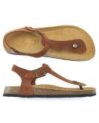 Sandales en Velours de Cuir Leon marron