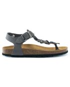 Sandales en Velours de Cuir Aida grises