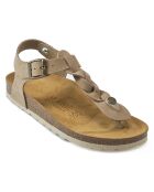 Sandales en Velours de Cuir Aida taupe