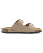 Mules en Velours de Cuir Alberto taupe