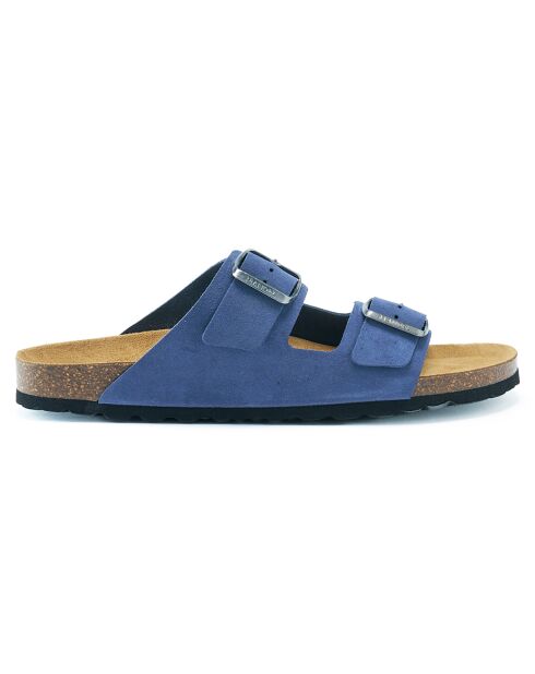 Mules en Velours de Cuir Alberto denim
