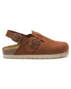 Sabots en Velours de Cuir Oscar marron