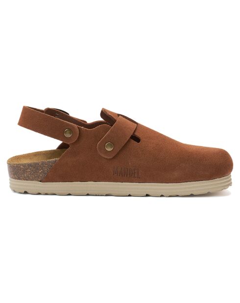 Sabots en Velours de Cuir Oscar marron