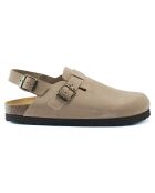 Sabots en Velours de Cuir Oscar taupe