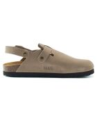 Sabots en Velours de Cuir Oscar taupe