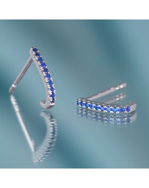 Boucles d'oreilles Rhea Saphirs 0.11 ct or blanc