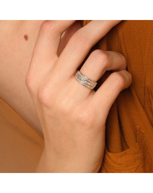 Bague Kiss Baguette Diamants 0.50 ct or blanc