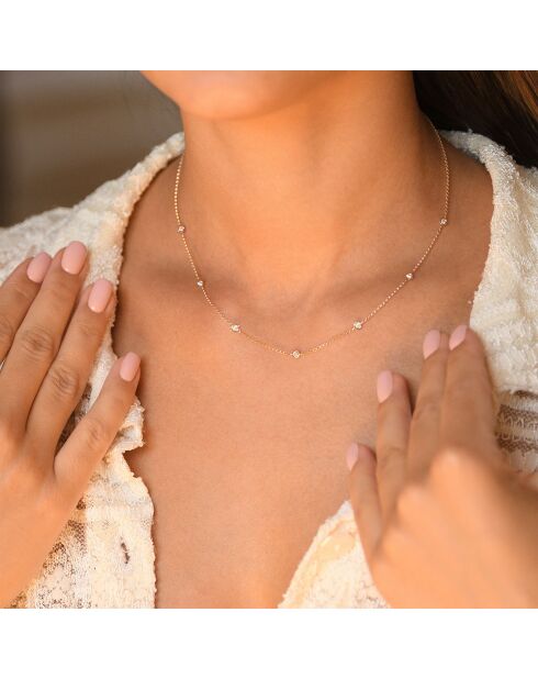 Collier Sunshine Diamants 0.22 ct or blanc
