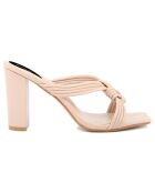 Mules à talon Parme beiges- Talon 7 cm