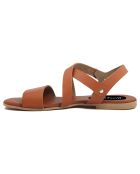 Sandales plates Bergame cognac