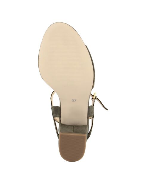 Sandales à talon Livourne vertes  - Talon 9 cm
