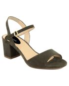 Sandales à talon Livourne vertes  - Talon 9 cm