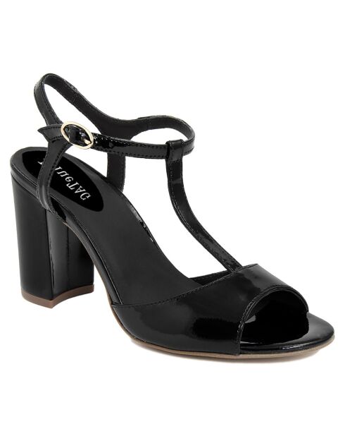 Sandales à talon Perouse noires  - Talon 9 cm