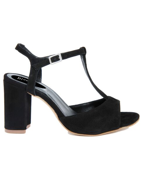 Sandales à talon Perouse noires  - Talon 9 cm