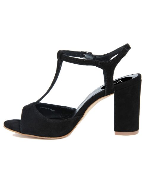 Sandales à talon Perouse noires  - Talon 9 cm