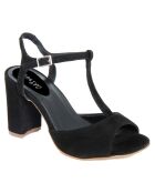 Sandales à talon Perouse noires  - Talon 9 cm