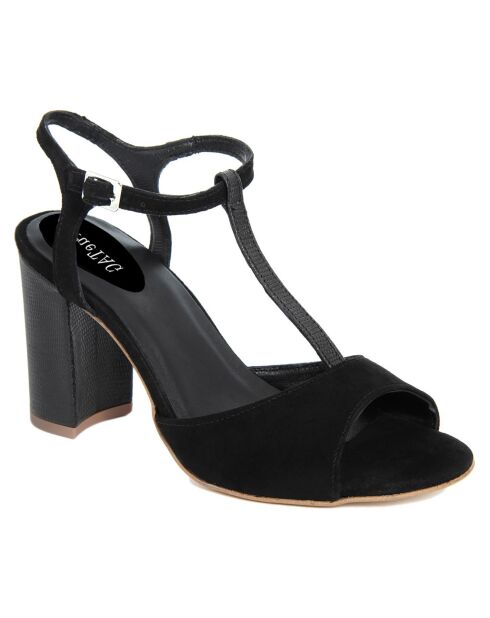 Sandales à talon Perouse noires - Talon 9 cm