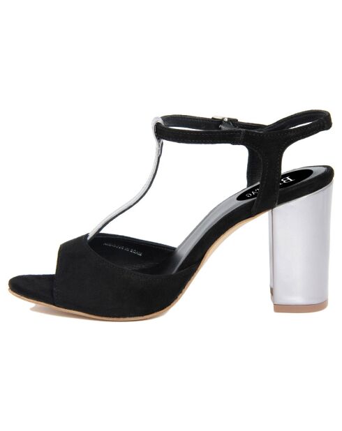 Sandales à talon Perouse noires  - Talon 9 cm
