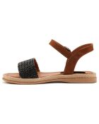 Sandales plates Ligurie noires