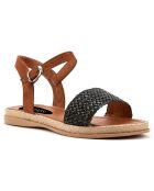 Sandales plates Ligurie noires