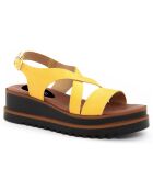 Sandales compensées Messine jaunes - Talon 5 cm