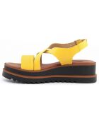 Sandales compensées Messine jaunes - Talon 5 cm