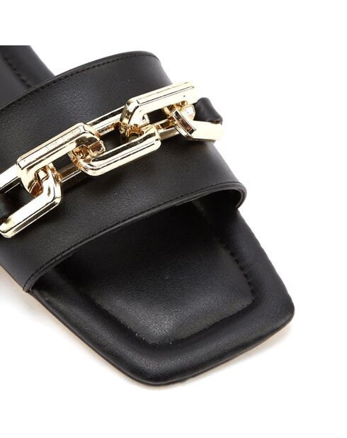 Mules plates Catane noires