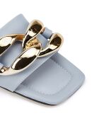 Mules plates Venise Bleu ciel