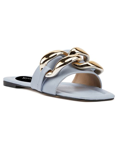 Mules plates Venise Bleu ciel