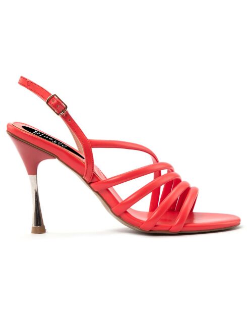 Sandales à talon La Spezia rouges - Talon 10 cm
