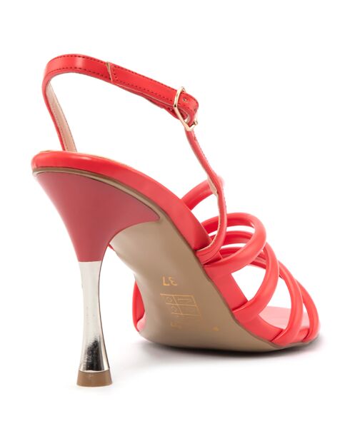 Sandales à talon La Spezia rouges - Talon 10 cm