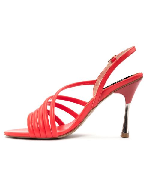 Sandales à talon La Spezia rouges - Talon 10 cm