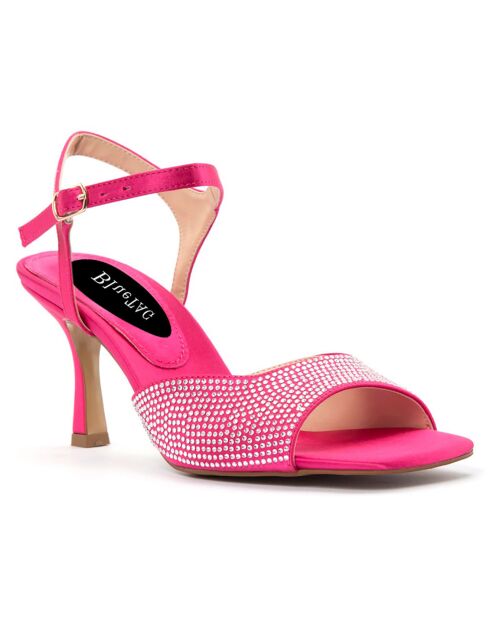 Sandales à talon Alexandrie fushcia - Talon 7 cm