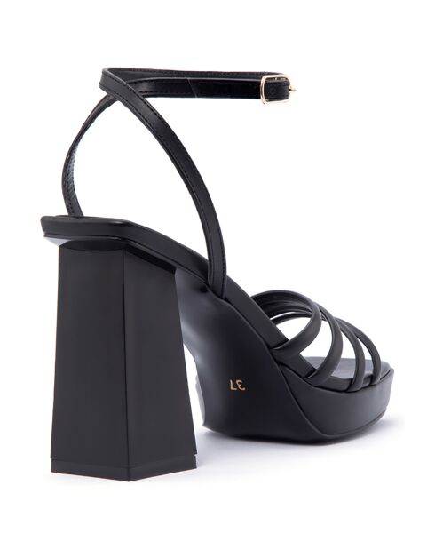 Sandales à talon Pise noires  - Talon 9 cm