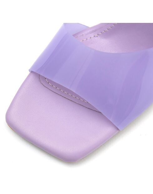 Mules à talon Plaisance violettes - Talon 8 cm