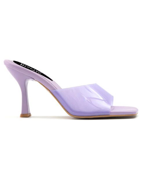 Mules à talon Plaisance violettes - Talon 8 cm