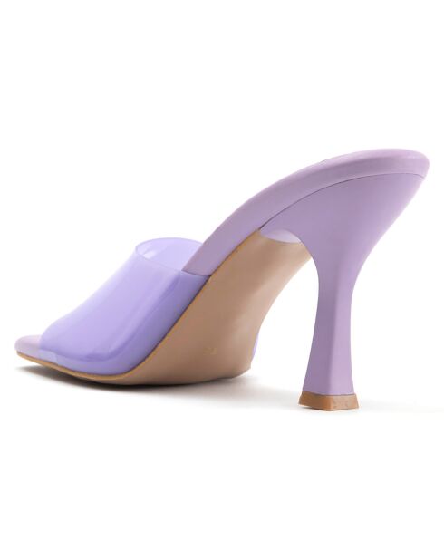 Mules à talon Plaisance violettes - Talon 8 cm