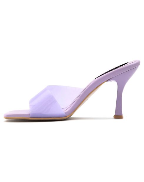 Mules à talon Plaisance violettes - Talon 8 cm