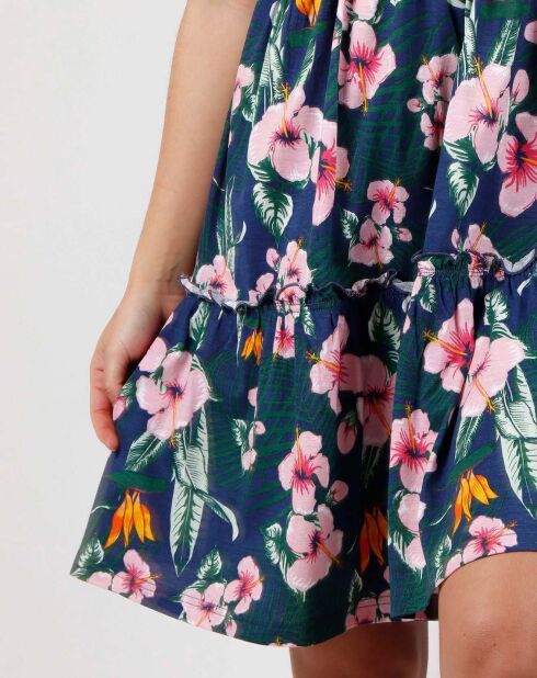 Marineblauwe jurk zonder mouwen Hawaii